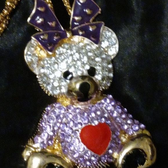 🎉Crystal Teddy Bear Pendant Necklace - Picture 3 of 7